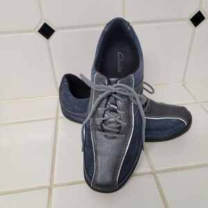 Clarks Leather & Suede Blue Shoes